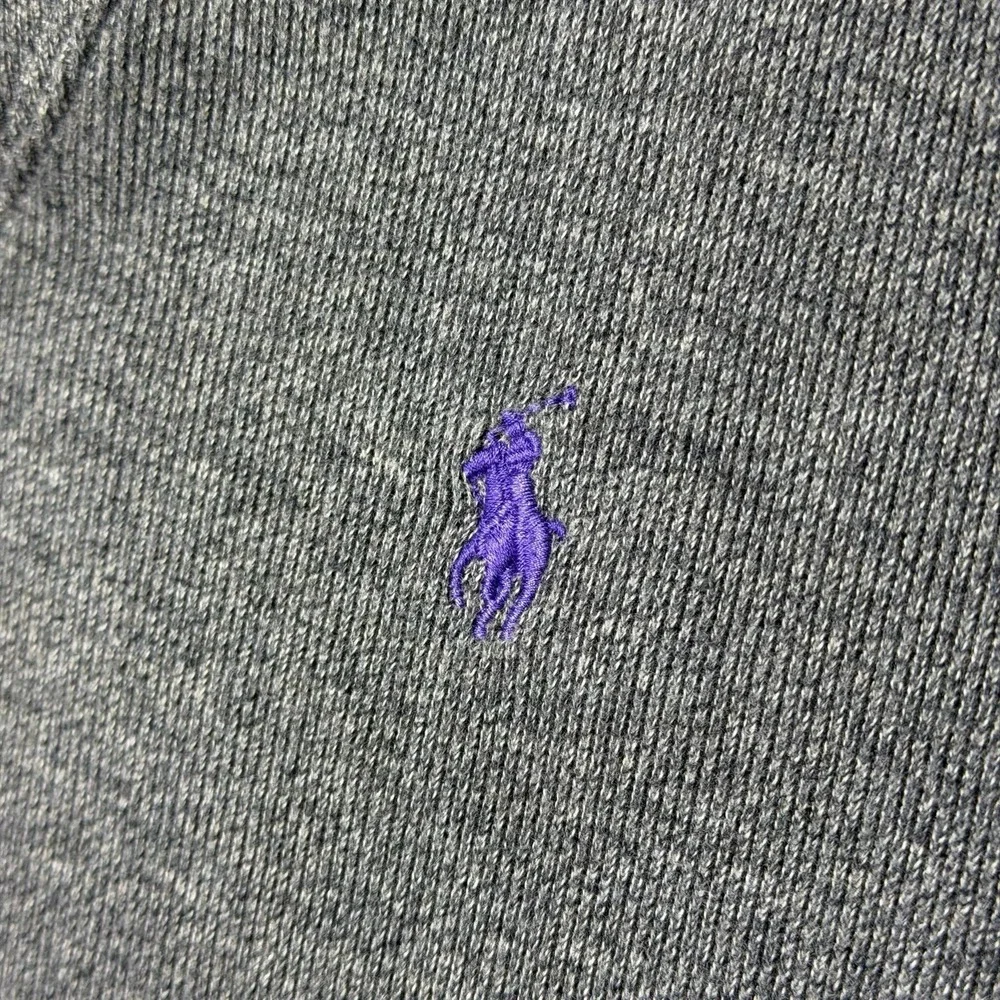 Polo Ralph‎ Lauren Shawl Collar Sweatshirt Gray Pullover Logo XL Men